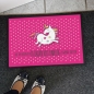 Mobile Preview: Einhorn Fußmatte  "Auf dem Boden der Tatsachen liegt eindeutig zu wenig Glitzer" 40 x 60 cm