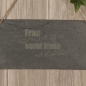 Preview: Schieferschild "Frau mit GRILL, sucht Mann mit KOHLE"