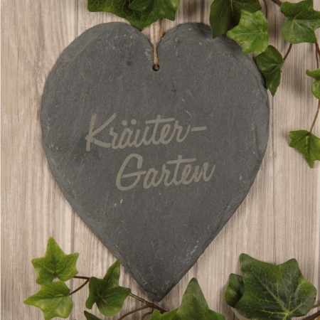 Schieferherz "Kräutergarten"
