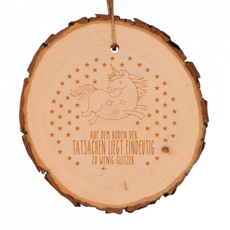 Baumscheibe mit Einhorn-Motiv "Auf dem Boden der Tatsachen liegt eindeutig zu wenig Glitzer"
