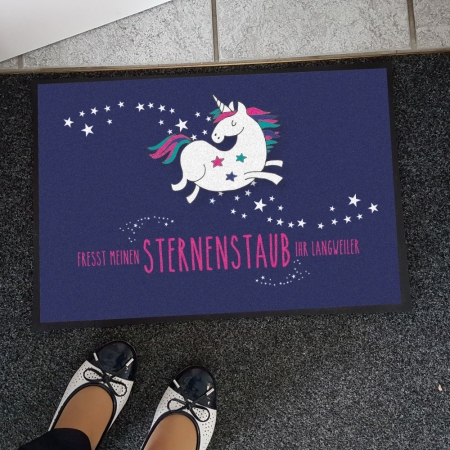 Einhorn Fußmatte "Fresst meinen Sternenstaub Ihr Langweiler" 40 x 60 cm