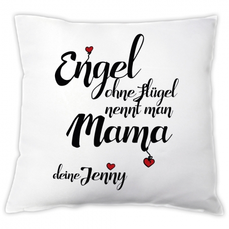Kissen "Engel ohne Flügel nennt man Mama" - personalisiert