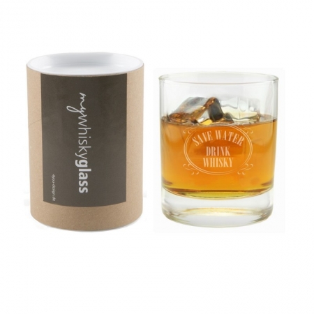 Whiskyglas "Save water! Drink whisky!"