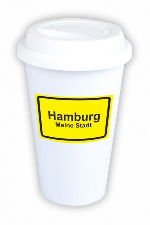 Coffee-to-go-Becher "Ortsschild Hamburg"
