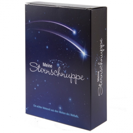 Sternschnuppe in Geschenkbox und Grußkarte