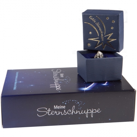 Sternschnuppe in Geschenkbox und Grußkarte