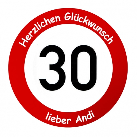 Verkehrsschild zum Geburtstag