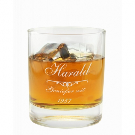 Whiskyglas "Genießer seit" mit Gravur