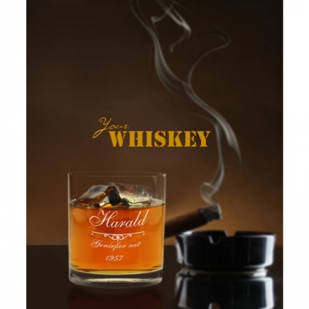 Whiskyglas "Genießer seit" mit Gravur