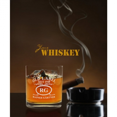 Whiskyglas "Emblem Old Label" mit Gravur