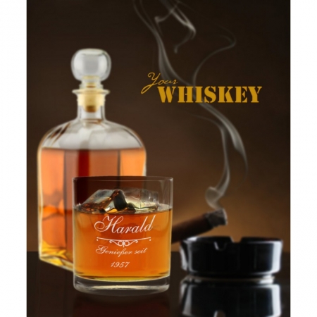 Whiskyflasche mit Gravur "Genießer seit"