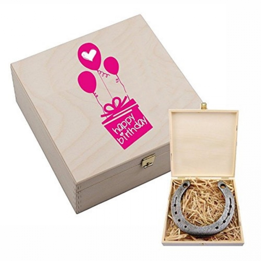 Hufeisen-Box "Happy Birthday"