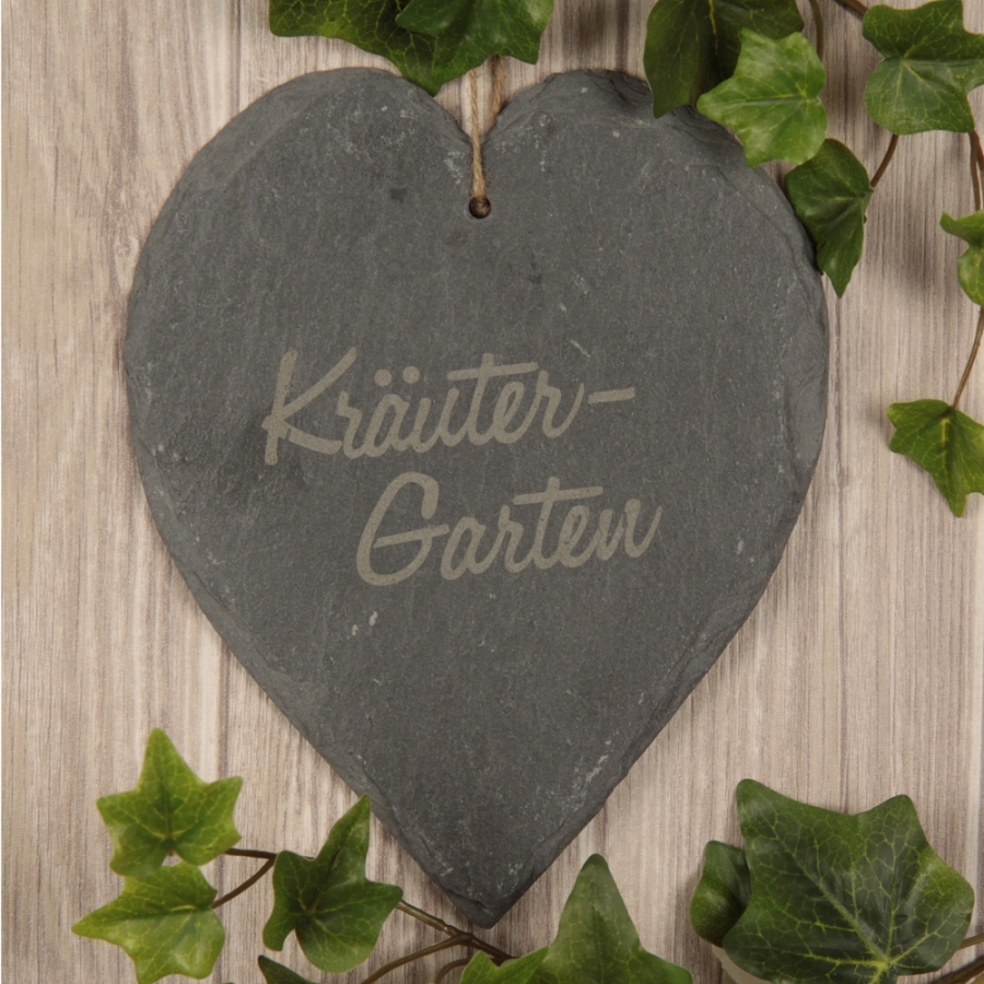 Schieferherz "Kräutergarten"