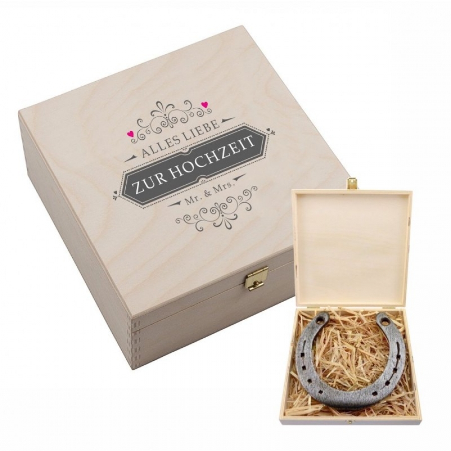 Hufeisen-Box "Alles Liebe zur Hochzeit" Mr & Mrs