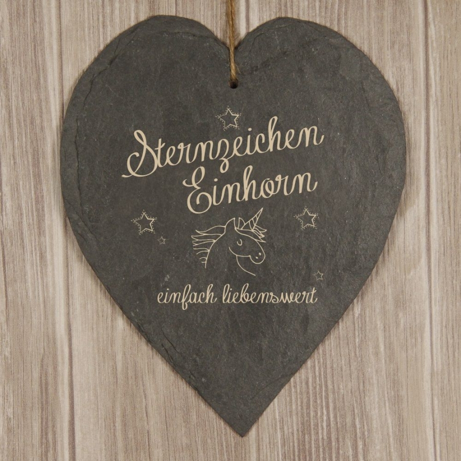 Schieferherz "Sternzeichen Einhorn"