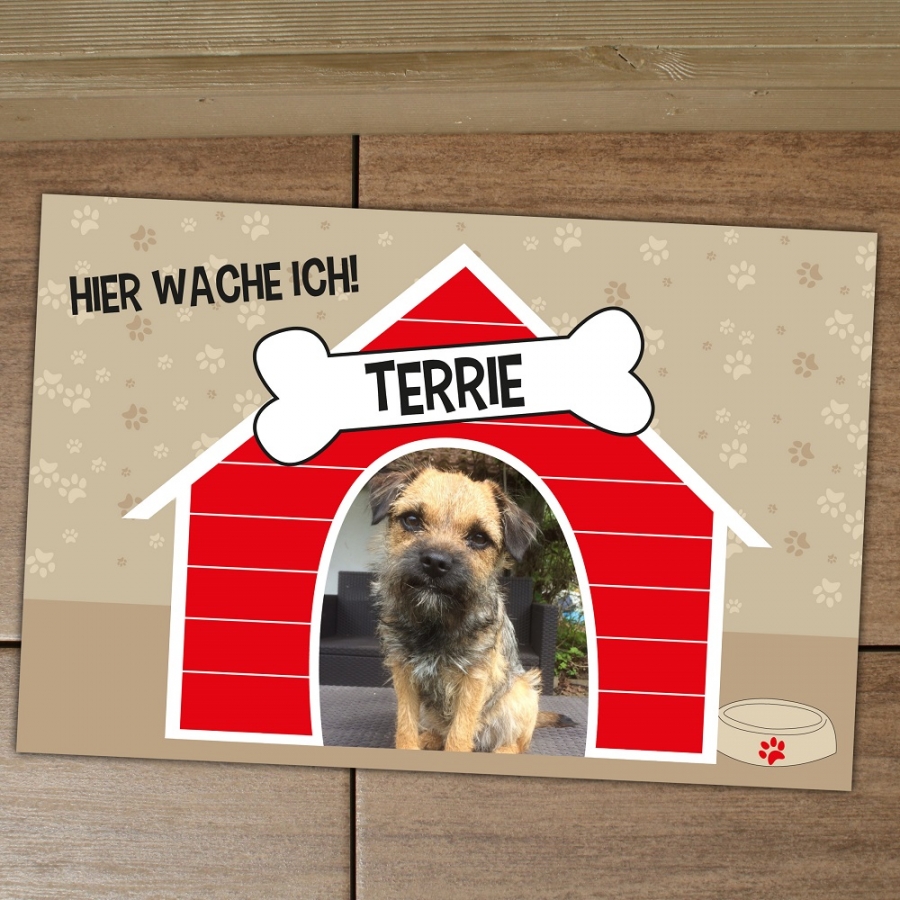 Fußmatte "Hundehütte" mit Foto