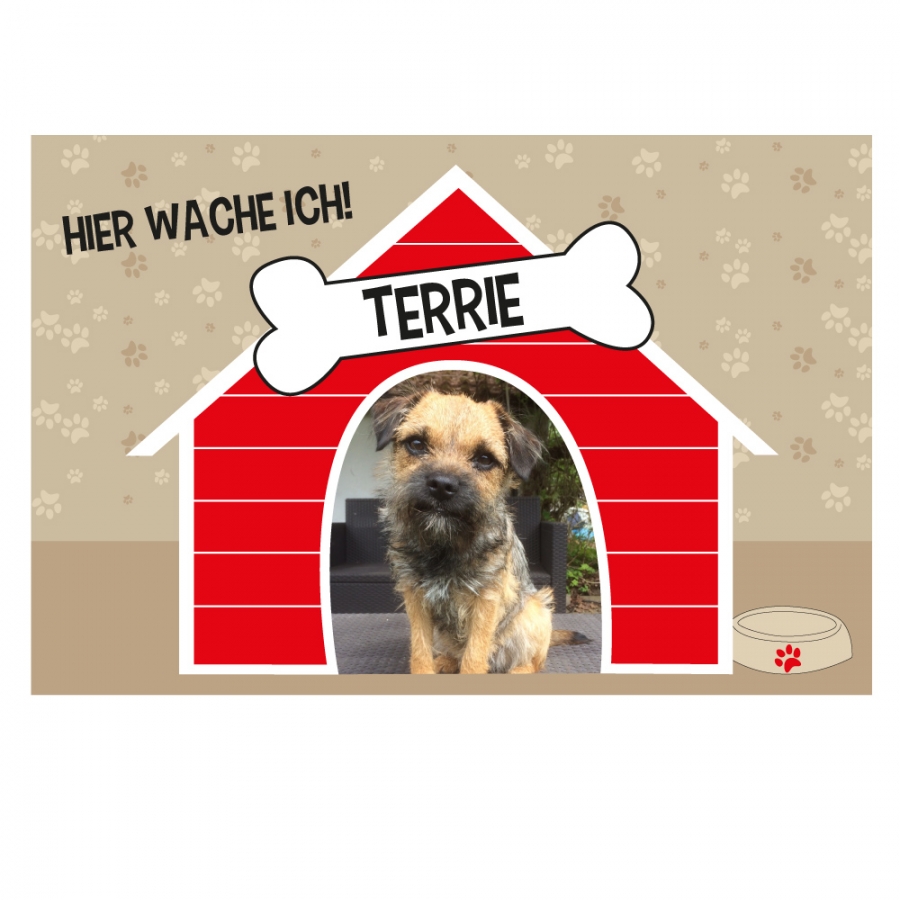 Fußmatte "Hundehütte" mit Foto