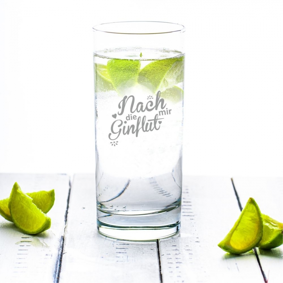 Ginglas mit Spruch "Nach mir die Ginflu"