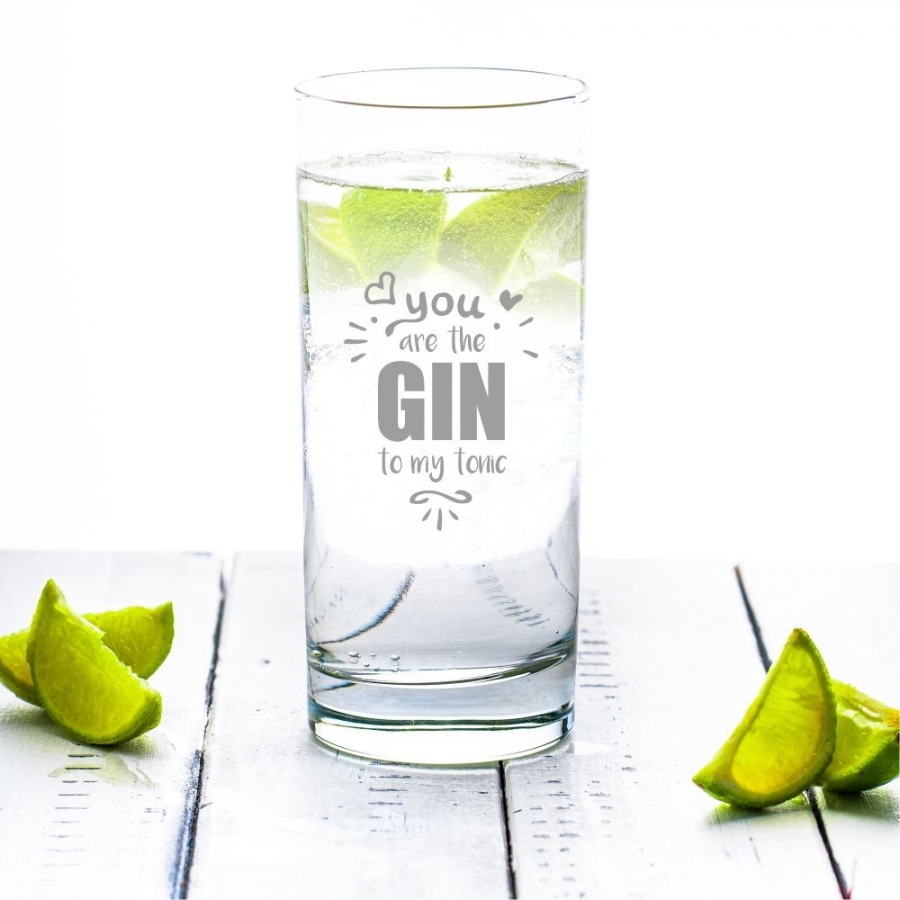 Ginglas für Paare mit Spruch "You are the GIN to my tonic"