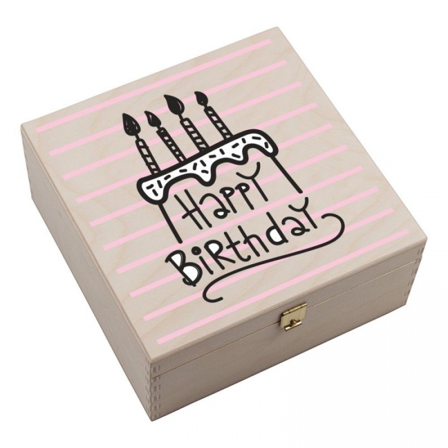 Hufeisen-Box "Happy Birthday" und Torte