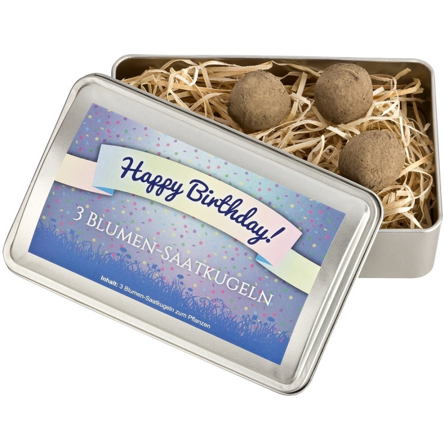 Blumen-Saatkugeln "Happy Birthday"