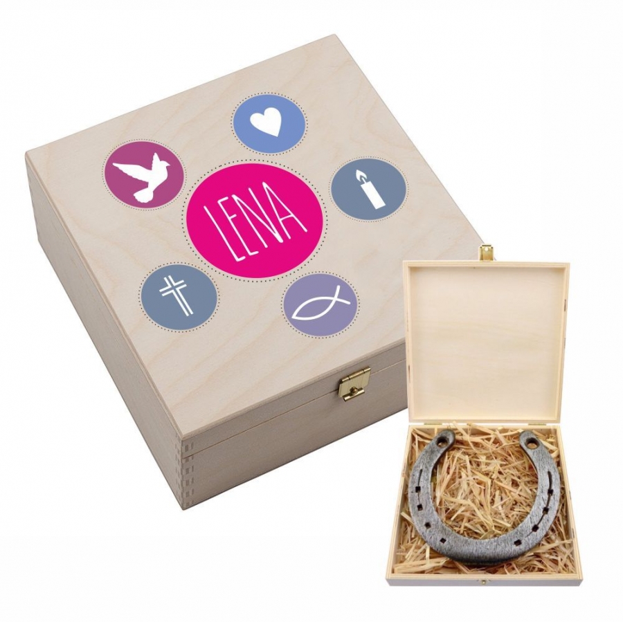 Hufeisen Glück Box zur Konfirmation, Firmung oder Kommunion