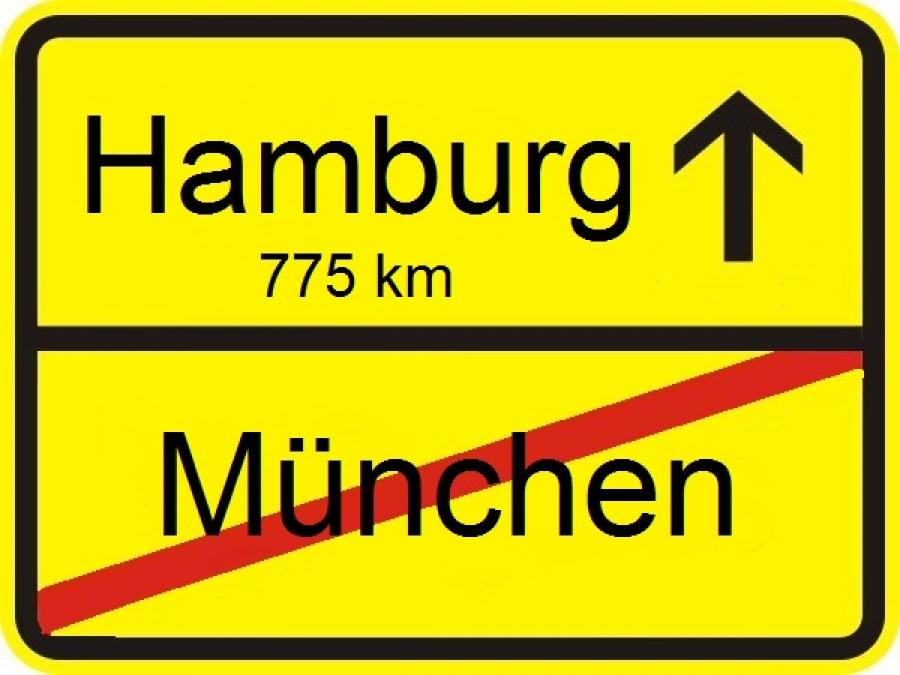 Ortsschild zum Umzug oder Eigenheim