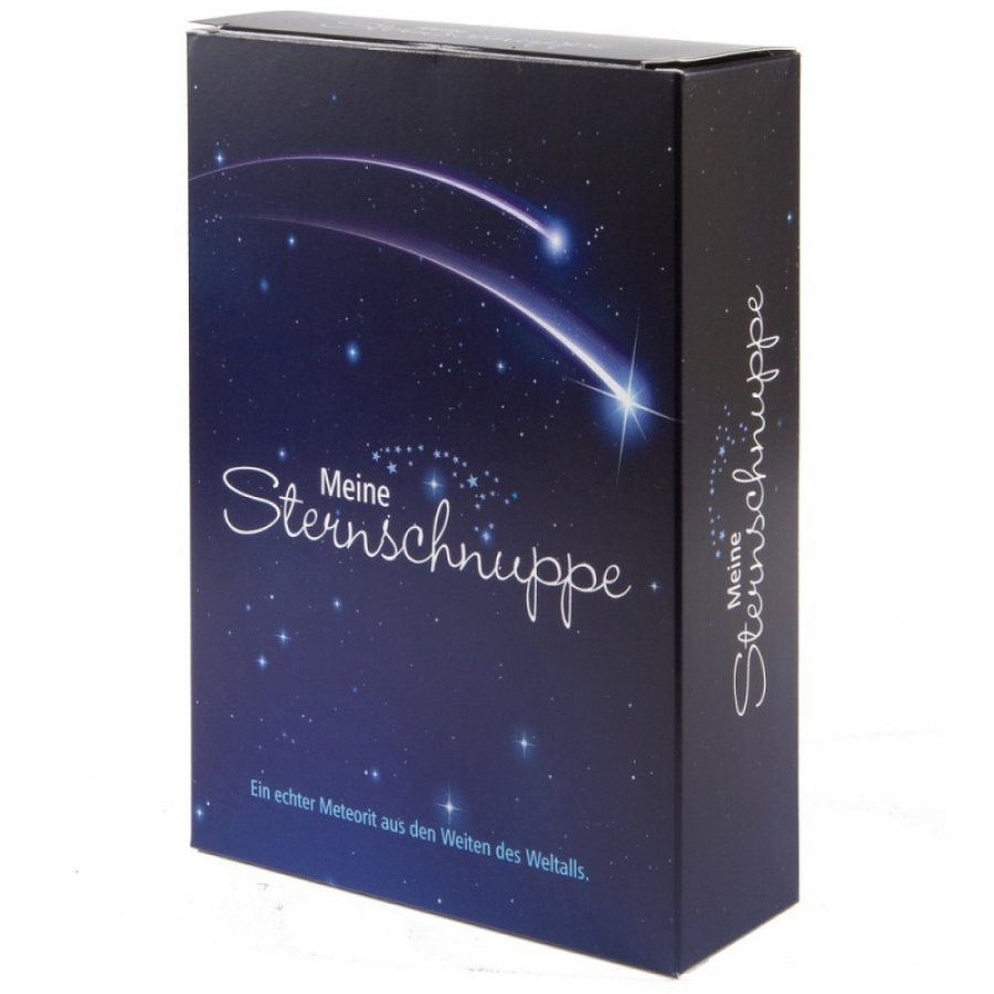 Sternschnuppe in Geschenkbox und Grußkarte