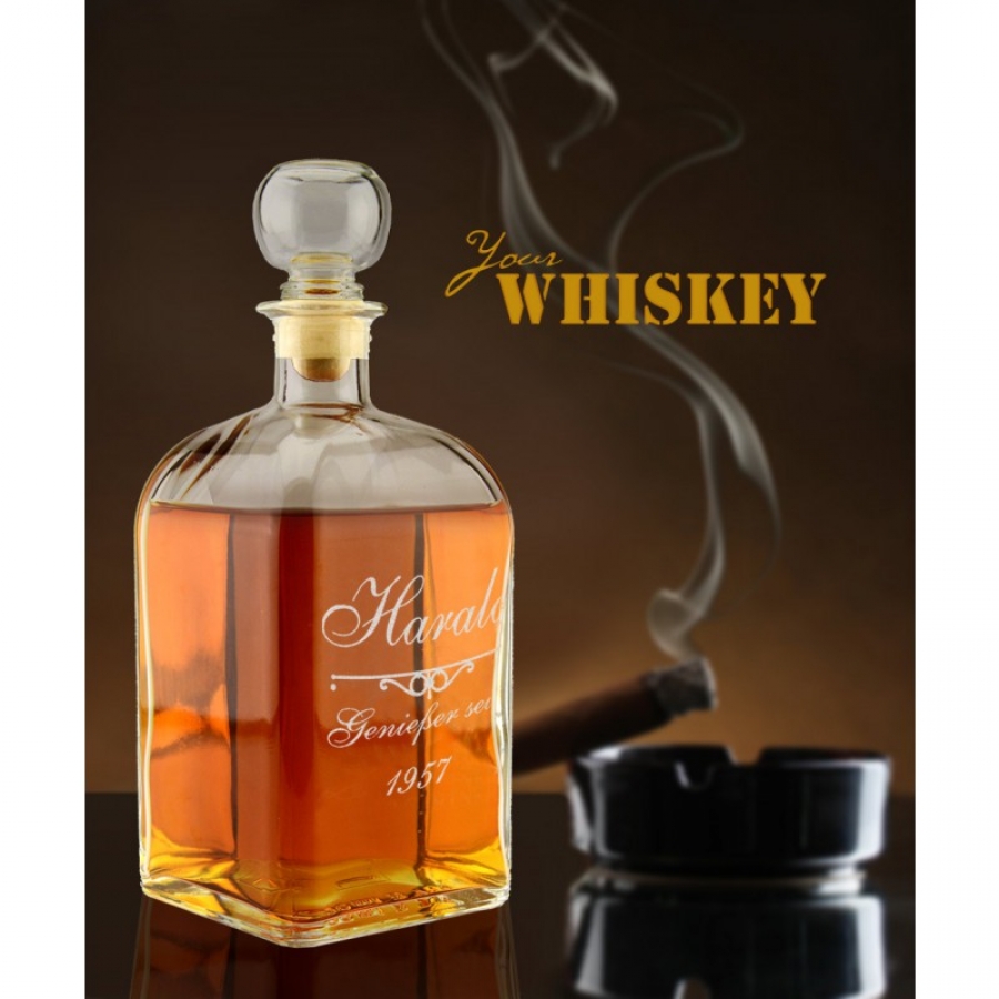 Whiskyflasche mit Gravur "Genießer seit"
