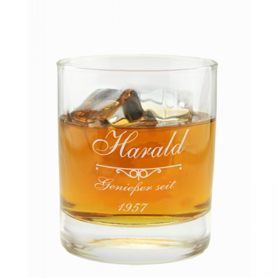 Whiskyglas "Genießer seit" mit Gravur