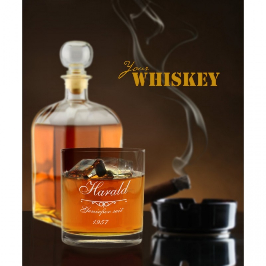 Whiskyflasche mit Gravur "Genießer seit"