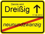 Ortsschild zum Geburtstag