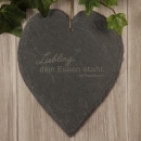 Schieferherz "Liebling, Dein Essen steht im Kochbuch!"